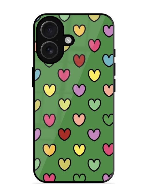 Rainbow Heart Parade Glossy Soft Edge Case for Apple Iphone 16 Chachhi