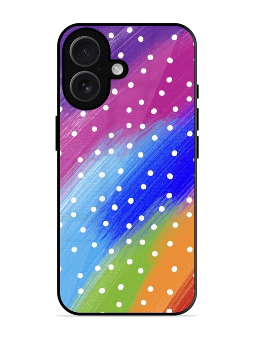 Rainbow Polka Dot Dream Glossy Soft Edge Case for Apple Iphone 16 Chachhi