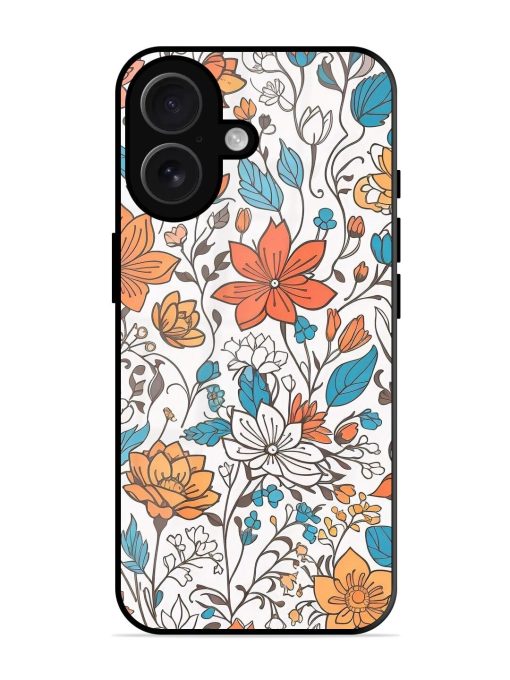 Floral Symphony Glossy Soft Edge Case for Apple Iphone 16 Plus