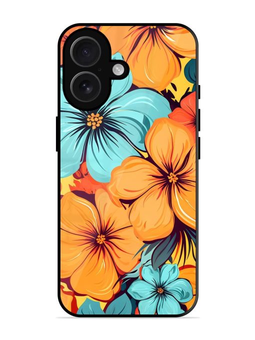 Tropical Bloom Glossy Soft Edge Case for Apple Iphone 16 Plus Chachhi