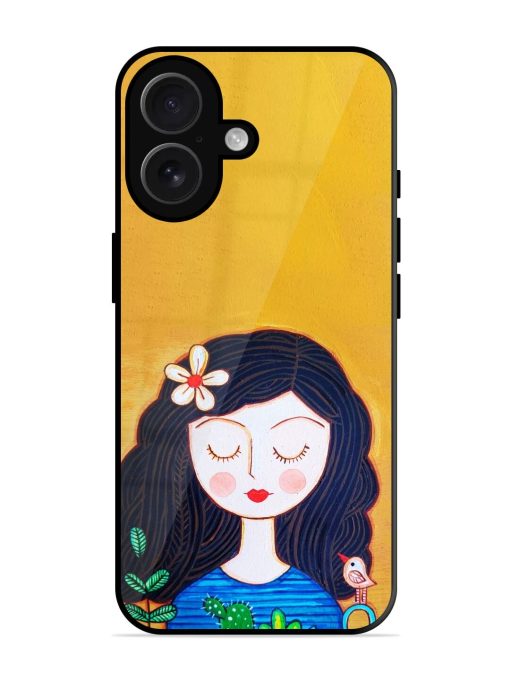 Girl Illustration Glossy Soft Edge Case for Apple Iphone 16 Plus Chachhi