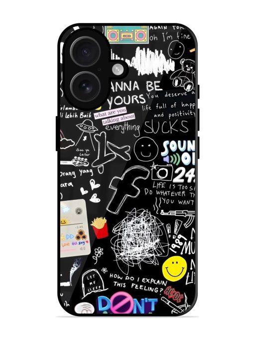 Doodle Diary Glossy Soft Edge Case for Apple Iphone 16 Plus Chachhi