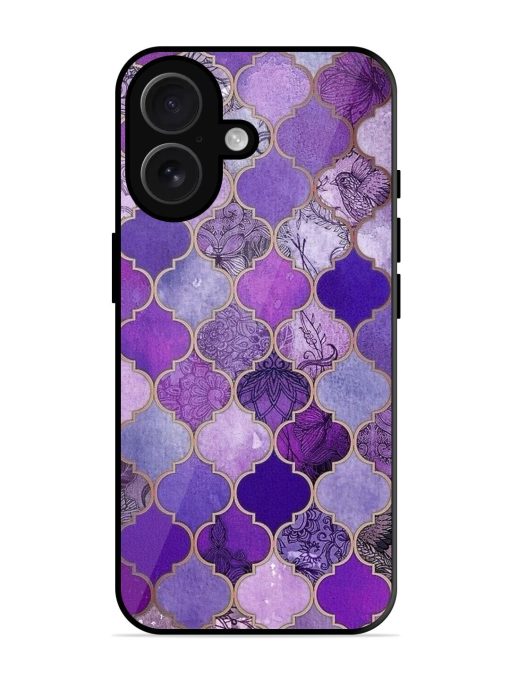 Purple Mosaic Magic Glossy Soft Edge Case for Apple Iphone 16 Plus