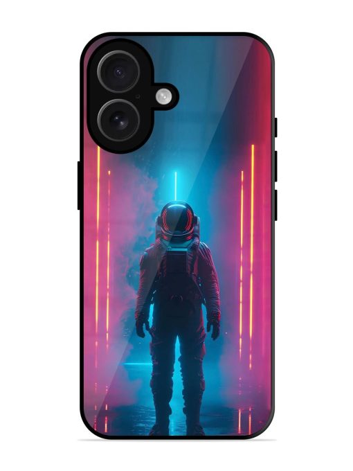 Neon Astronaut Glossy Soft Edge Case for Apple Iphone 16 Plus Chachhi