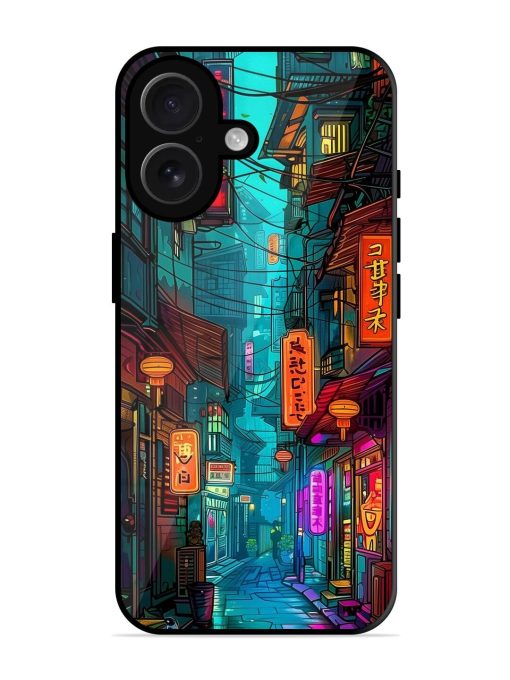 Neon Nightscape Glossy Soft Edge Case for Apple Iphone 16 Plus Chachhi