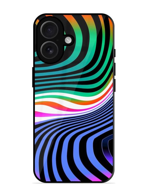 Psychedelic Waves Glossy Soft Edge Case for Apple Iphone 16 Plus
