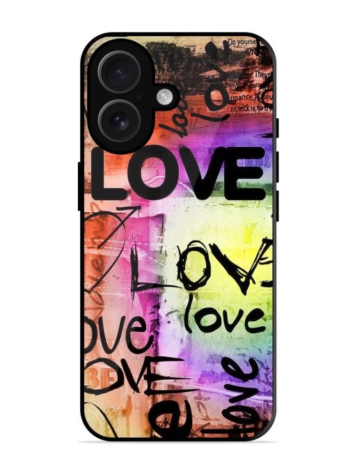 Love Graffiti Glossy Soft Edge Case for Apple Iphone 16 Plus Chachhi