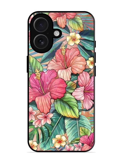 Tropical Tapestry Glossy Soft Edge Case for Apple Iphone 16 Plus Chachhi