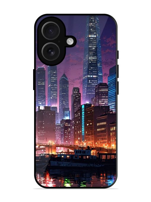 Neon Nightscape Glossy Soft Edge Case for Apple Iphone 16 Plus Chachhi