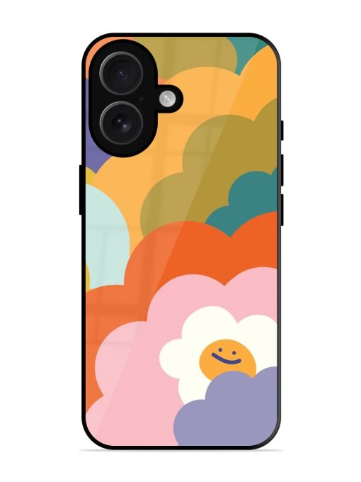 Happy Flower Power Glossy Soft Edge Case for Apple Iphone 16 Plus Chachhi