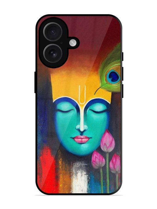 Divine Tranquility: The Face Of Krishna Glossy Soft Edge Case for Apple Iphone 16 Plus Chachhi