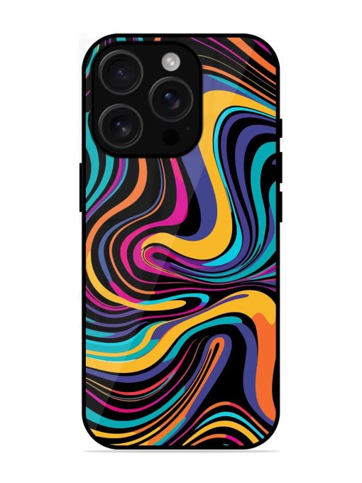 Psychedelic Swirl Glossy Soft Edge Case for Apple Iphone 16 Pro Chachhi