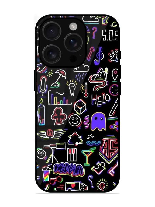 Neon Doodle Glossy Soft Edge Case for Apple Iphone 16 Pro Chachhi