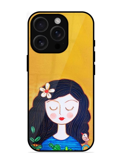 Girl Illustration Glossy Soft Edge Case for Apple Iphone 16 Pro Chachhi