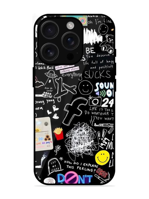 Doodle Diary Glossy Soft Edge Case for Apple Iphone 16 Pro Chachhi