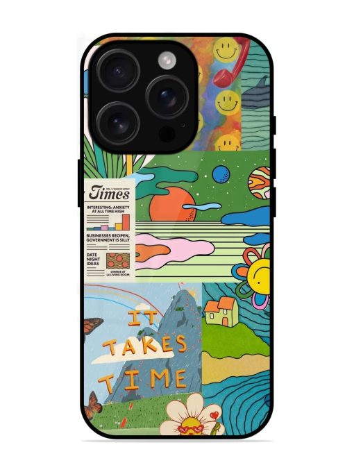 Groovy Vibes Glossy Soft Edge Case for Apple Iphone 16 Pro Chachhi