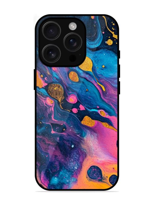 Cosmic Swirl Glossy Soft Edge Case for Apple Iphone 16 Pro Chachhi