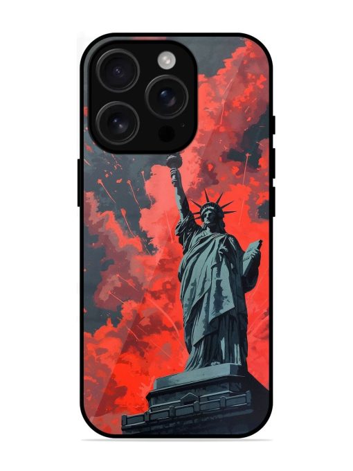 Lady Liberty'S Firework Finale Glossy Soft Edge Case for Apple Iphone 16 Pro Chachhi