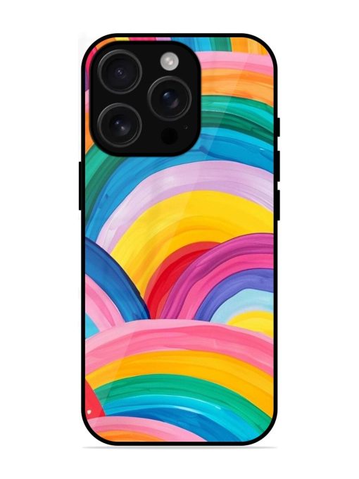 Rainbow Symphony Glossy Soft Edge Case for Apple Iphone 16 Pro Chachhi