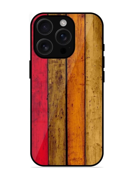 Colorful Woodgrain Glossy Soft Edge Case for Apple Iphone 16 Pro Chachhi