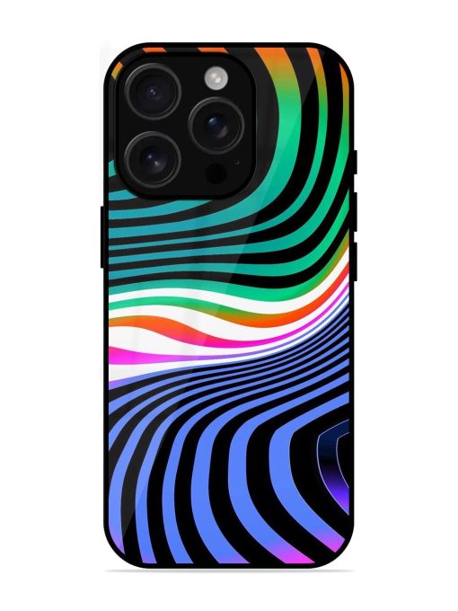 Psychedelic Waves Glossy Soft Edge Case for Apple Iphone 16 Pro