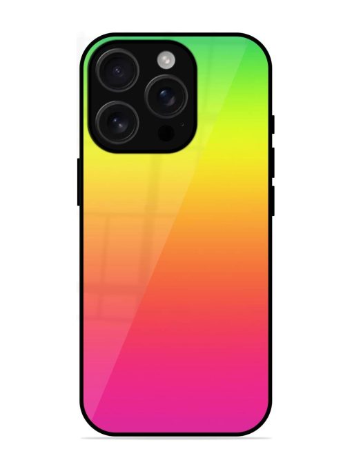 Rainbow Gradient Glossy Soft Edge Case for Apple Iphone 16 Pro Chachhi