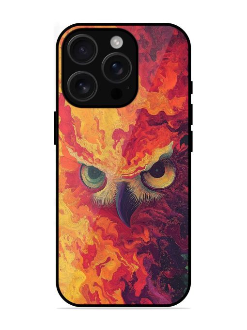 Fiery Owl Glossy Soft Edge Case for Apple Iphone 16 Pro Chachhi