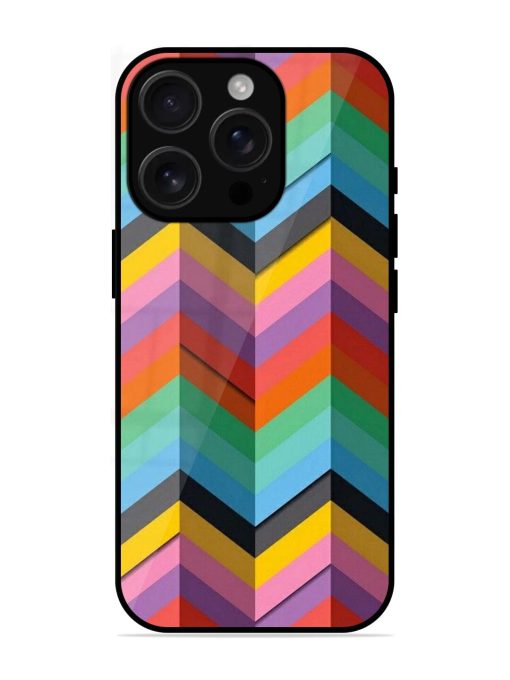 Colorful Zigzag Glossy Soft Edge Case for Apple Iphone 16 Pro Chachhi