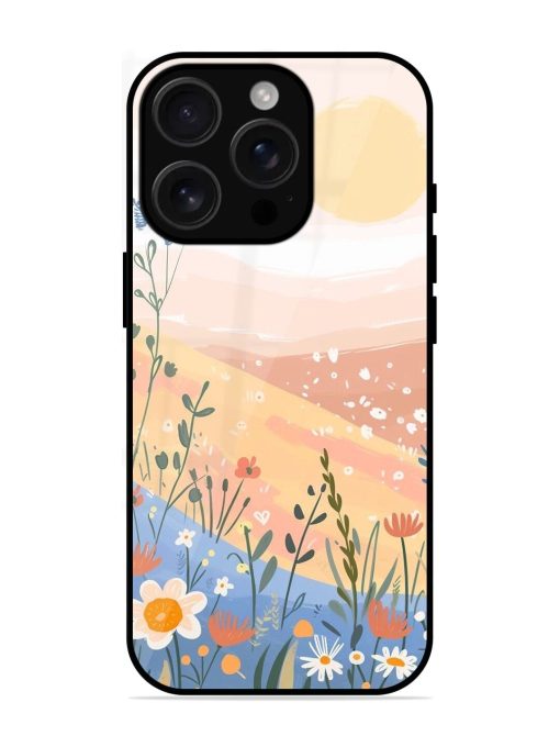 Golden Hour Blooms Glossy Soft Edge Case for Apple Iphone 16 Pro Chachhi