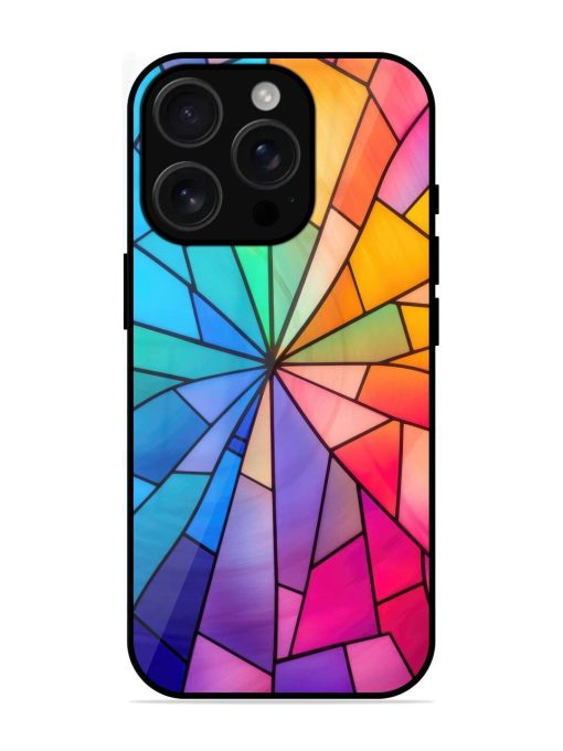 Stained Glass Kaleidoscope Of Colors Glossy Soft Edge Case for Apple Iphone 16 Pro Chachhi