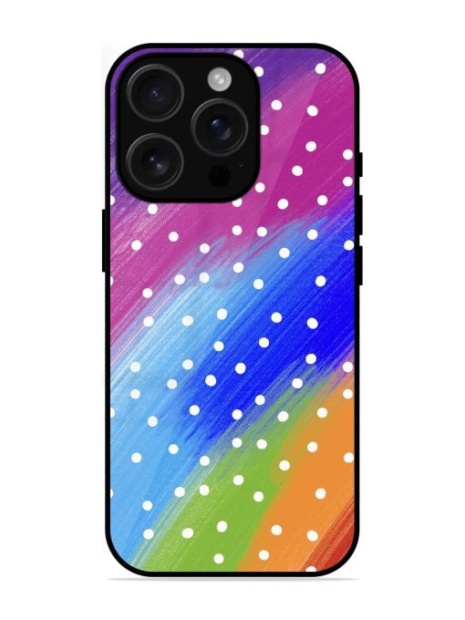 Rainbow Polka Dot Dream Glossy Soft Edge Case for Apple Iphone 16 Pro Chachhi