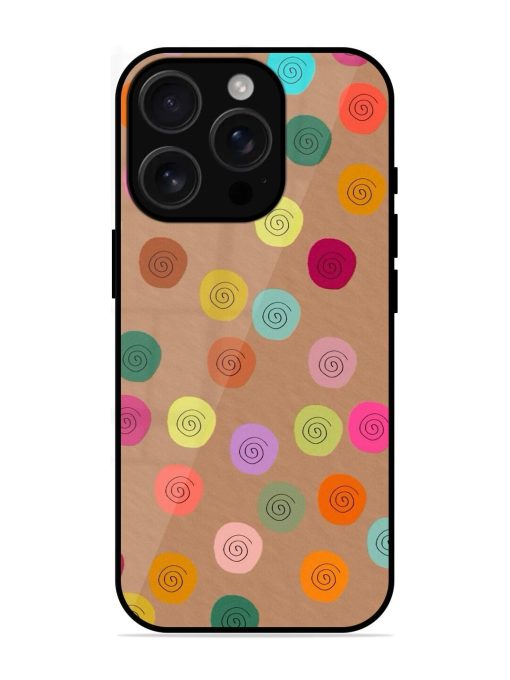 Swirly Dots On Kraft Glossy Soft Edge Case for Apple Iphone 16 Pro Chachhi