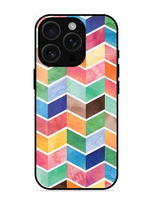 Watercolor Chevron Whimsy Glossy Soft Edge Case for Apple Iphone 16 Pro Chachhi