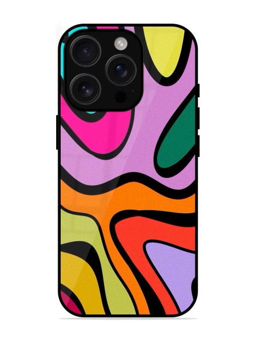 Groovy Swirls Glossy Soft Edge Case for Apple Iphone 16 Pro Max Chachhi