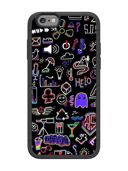 Neon Doodle Glossy Soft Edge Case for Apple Iphone 6 Chachhi