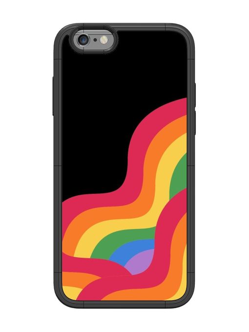 Wavy Rainbow Glossy Soft Edge Case for Apple Iphone 6 Chachhi