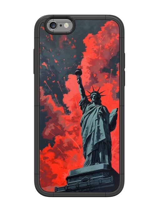 Lady Liberty'S Firework Finale Glossy Soft Edge Case for Apple Iphone 6 Chachhi