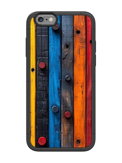 Rainbow Plank Glossy Soft Edge Case for Apple Iphone 6 Chachhi