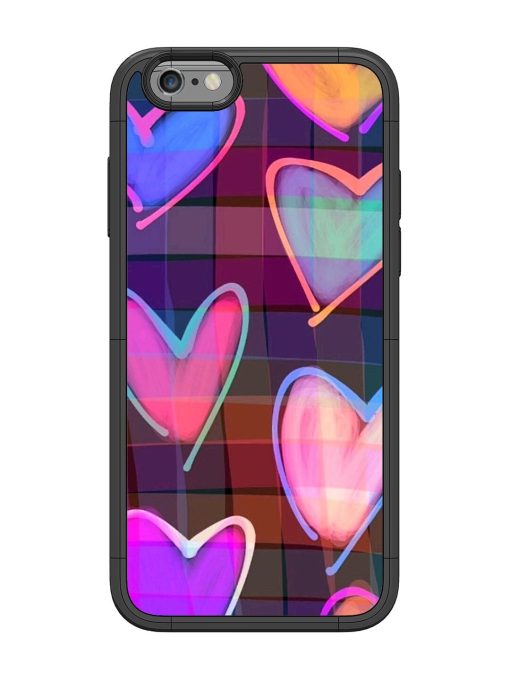 Neon Hearts Glossy Soft Edge Case for Apple Iphone 6