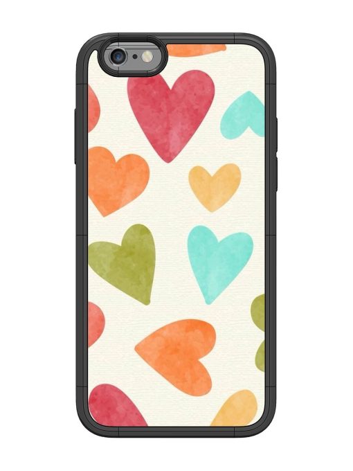 Watercolor Hearts Glossy Soft Edge Case for Apple Iphone 6 Chachhi