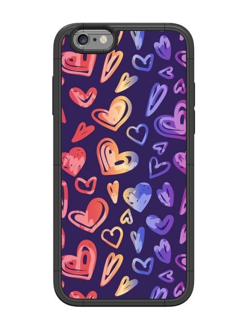 Rainbow Hearts Glossy Soft Edge Case for Apple Iphone 6 Chachhi