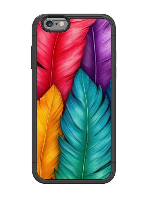 Rainbow Feathers Glossy Soft Edge Case for Apple Iphone 6