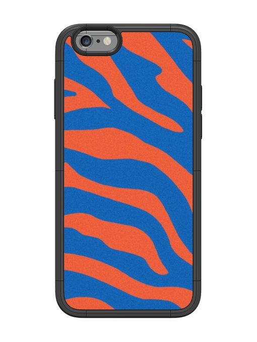 Zebra Stripes In Blue And Orange Glossy Soft Edge Case for Apple Iphone 6 Chachhi