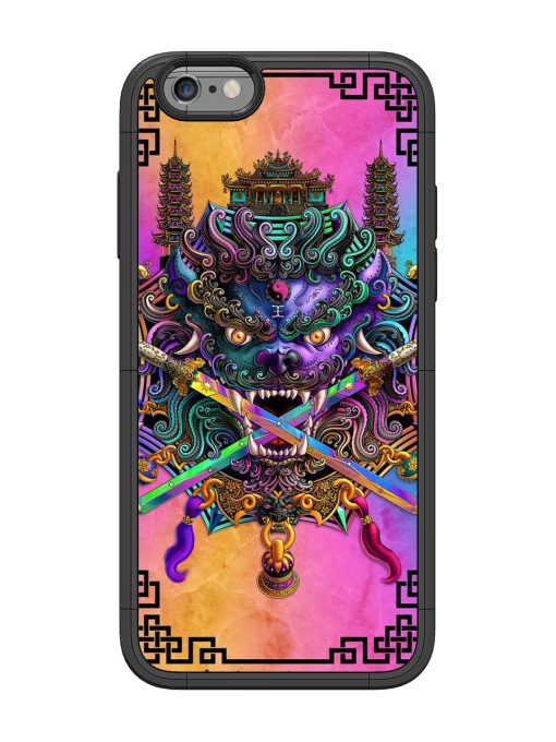 Psychedelic Fu Dog Tapestry Glossy Soft Edge Case for Apple Iphone 6 Chachhi