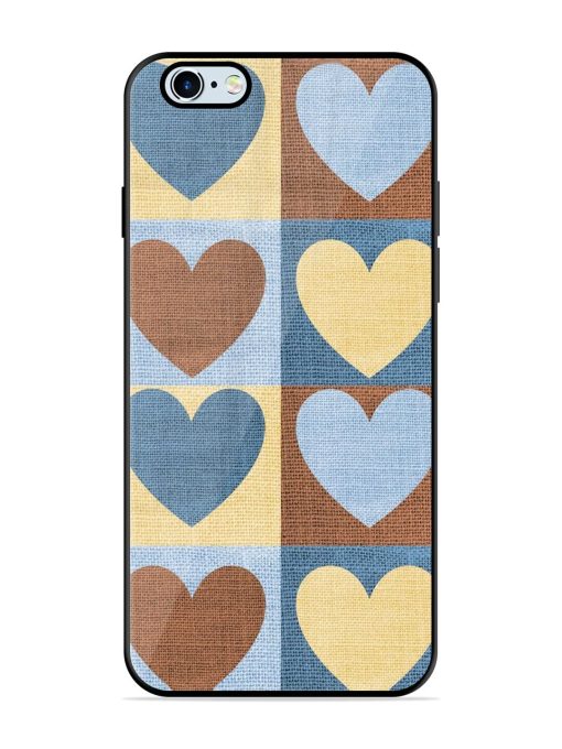 Hearts On Canvas Glossy Soft Edge Case for Apple Iphone 6 Plus Chachhi