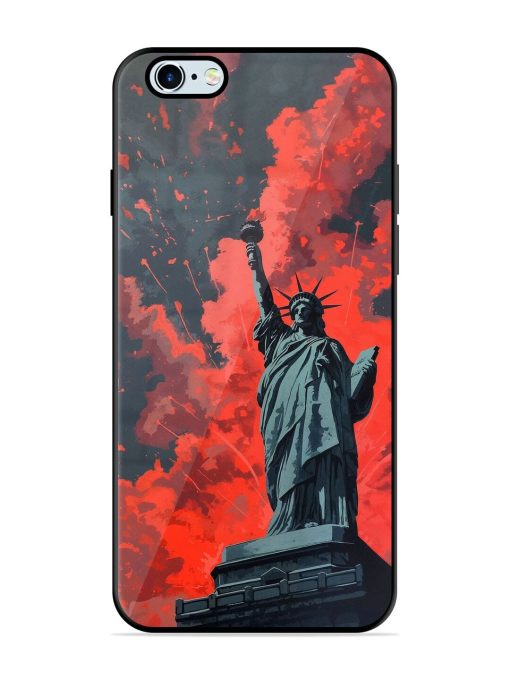 Lady Liberty'S Firework Finale Glossy Soft Edge Case for Apple Iphone 6 Plus Chachhi