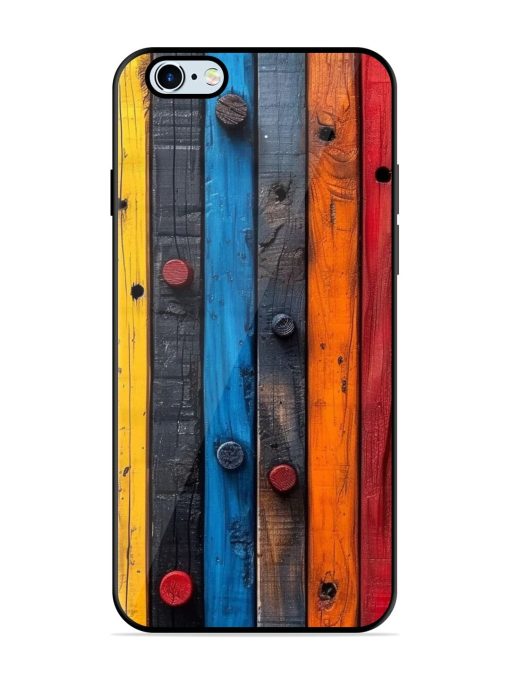 Rainbow Plank Glossy Soft Edge Case for Apple Iphone 6 Plus Chachhi