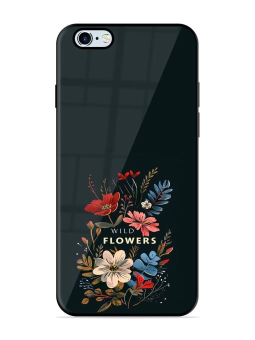 Dark Floral Glossy Soft Edge Case for Apple Iphone 6 Plus Chachhi