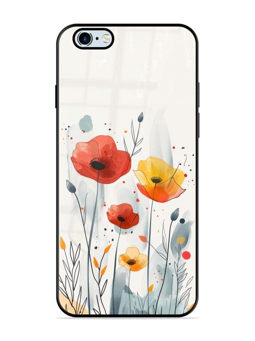 Poppy Fields Glossy Soft Edge Case for Apple Iphone 6 Plus Chachhi