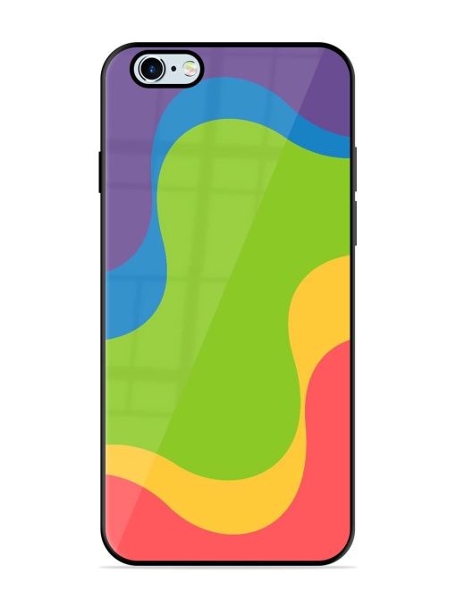 Wavy Rainbow Wonderland Glossy Soft Edge Case for Apple Iphone 6 Plus Chachhi